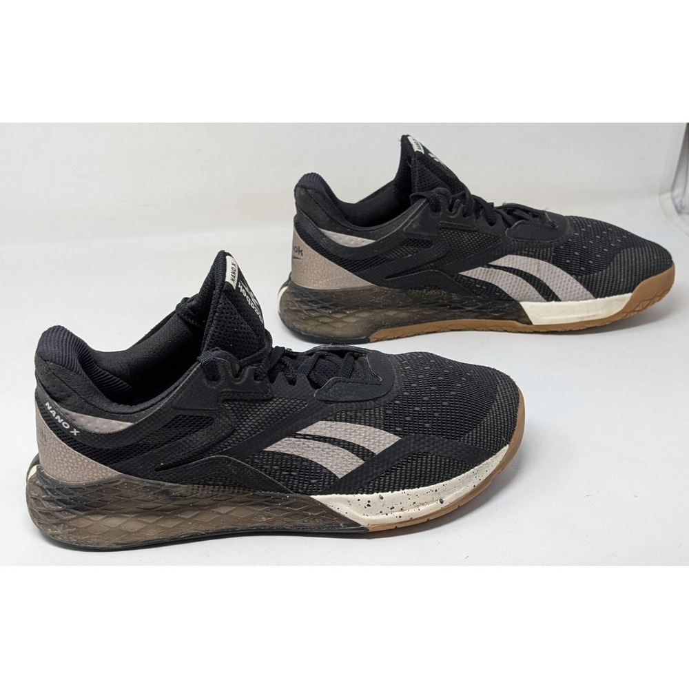 Reebok Women's Size 9.5 Nano X Black Moondust Metallic Athletic Training Sneaker